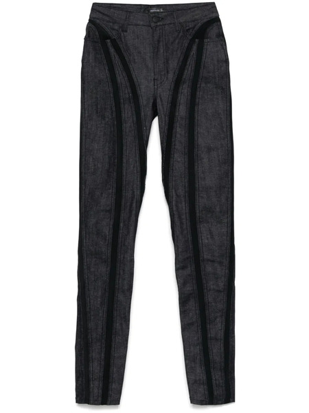  Mugler Mesh-panel Skinny Jeans - Blue 