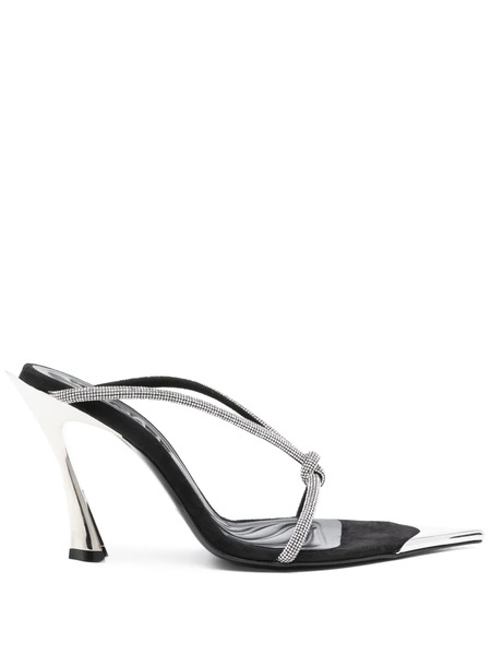  Mugler 105mm Crystal-embellished Sandals - Black 