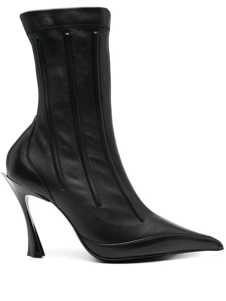  Mugler 95mm Embossed-detail Boots - Black 