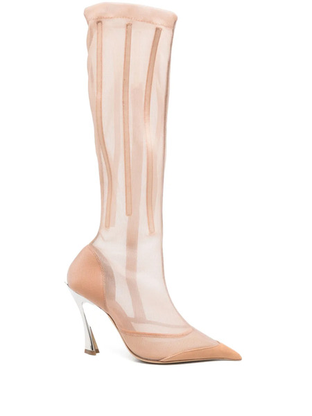  Mugler 95mm Fang Boots - Neutrals 