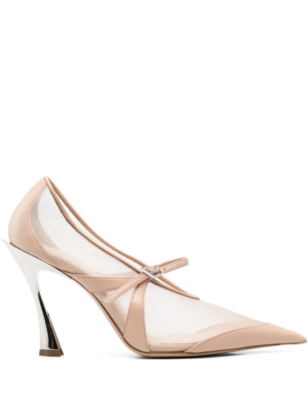  Mugler 95mm Fang Pumps - Neutrals 