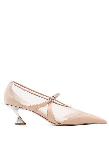  Mugler 55mm Fang Pumps - Neutrals 