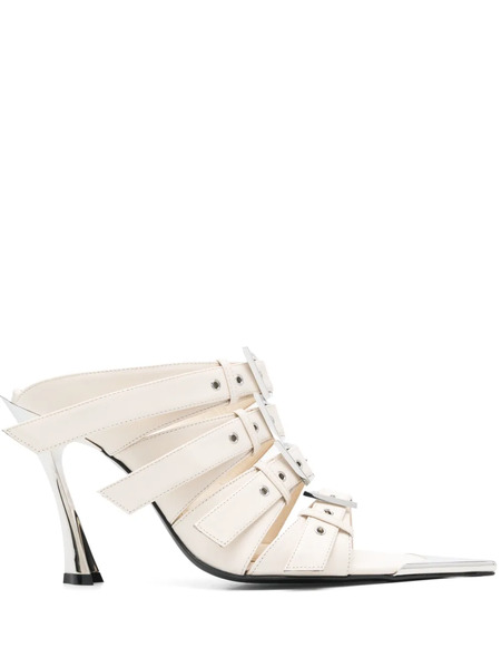 Mugler 95mm Fang Sandals - Neutrals 