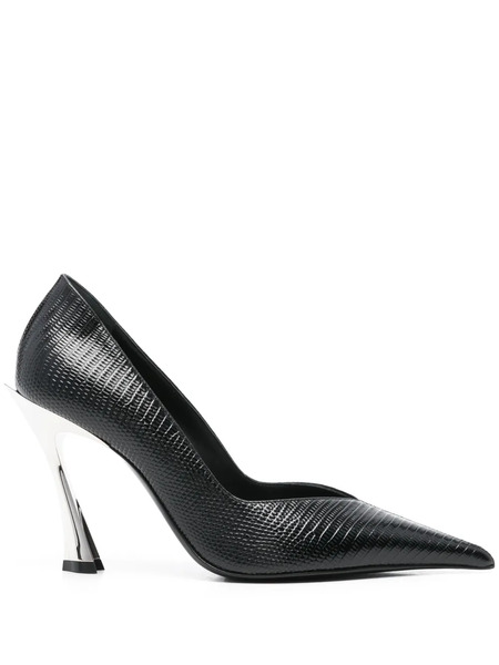  Mugler 95mm Grainy Leather Pumps - Black 