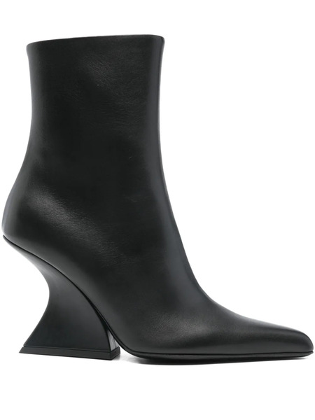  Mugler 95mm Mugler Leather Pointed-toe Boots - Black 