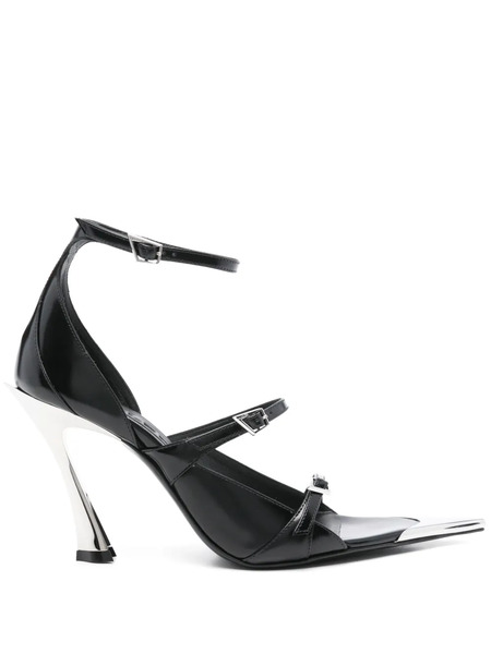  Mugler 95mm Leather Sandals - Black 