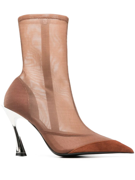  Mugler 95mm Mesh Boots - Neutrals 