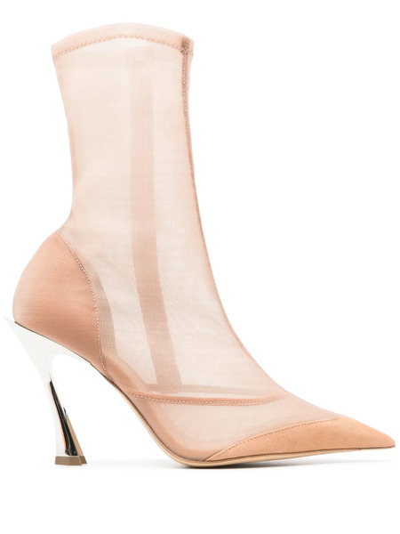  Mugler 95mm Mesh Boots - Neutrals 