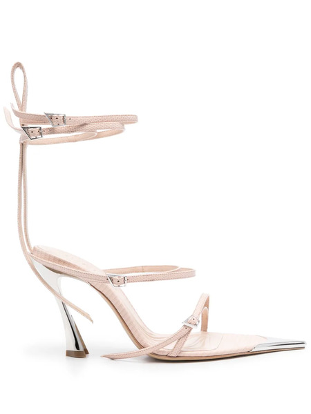  Mugler 105mm Strappy-loops Sandals - Neutrals 