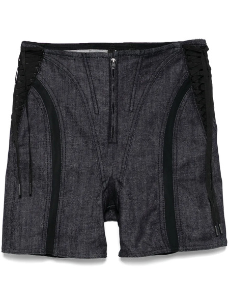  Mugler Panelled Shorts - Blue 