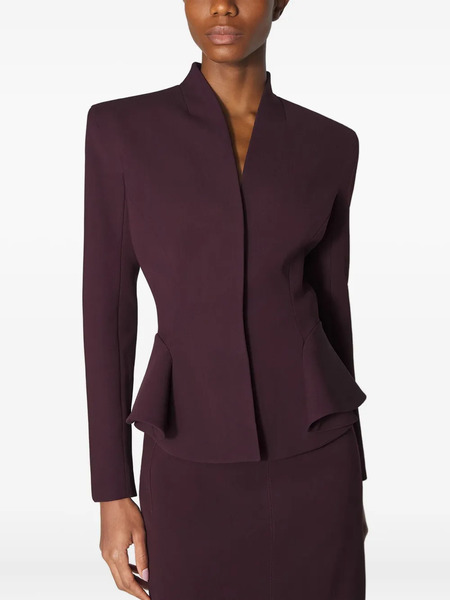 Mugler Peplum-waist Fitted Jacket - Red 