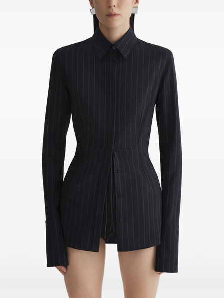 Mugler Pinstripe Shirt - Black 