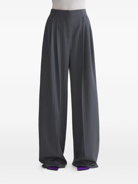  Mugler Pinstripe Wide Leg Trousers - Grey 