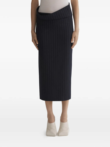 Mugler Pinstriped Split Skirt - Black 
