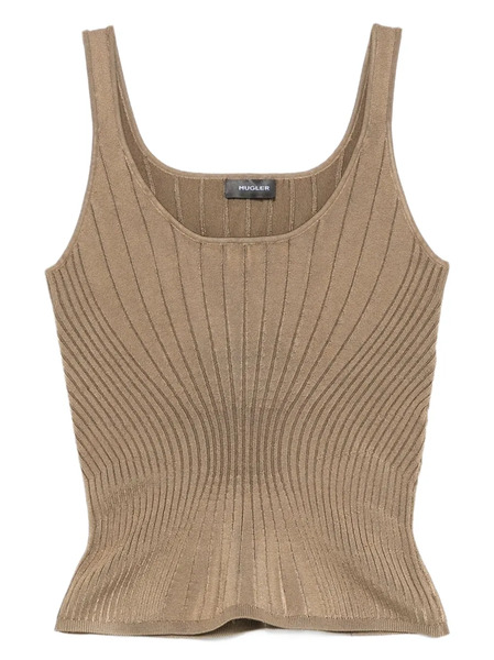  Mugler Ribbed Tank Top - Green 