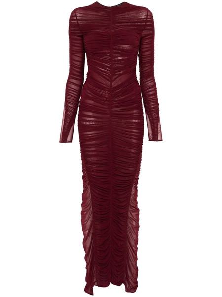  Mugler Ruched Maxi Dress - Red 