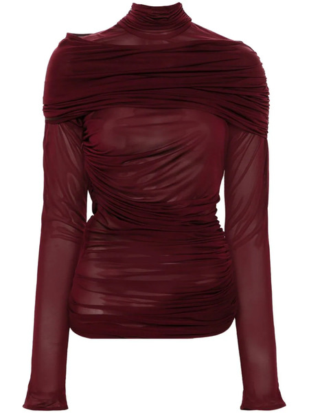  Mugler Ruched Top - Red 