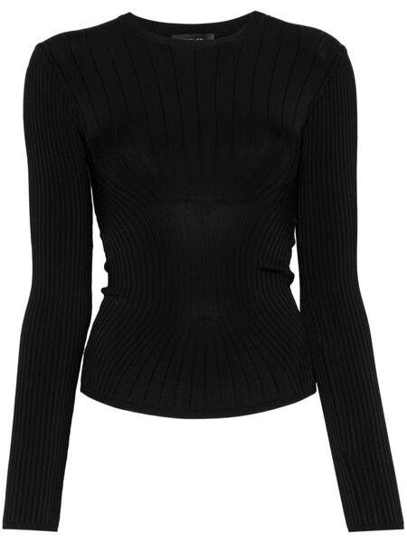  Mugler Sculpting Knit Top - Black 