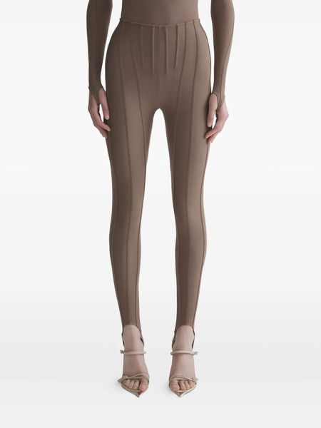 Mugler Seam-detail Leggings - Brown 