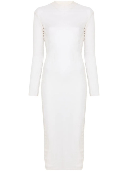  Mugler Sheer Maxi Dress - Neutrals 