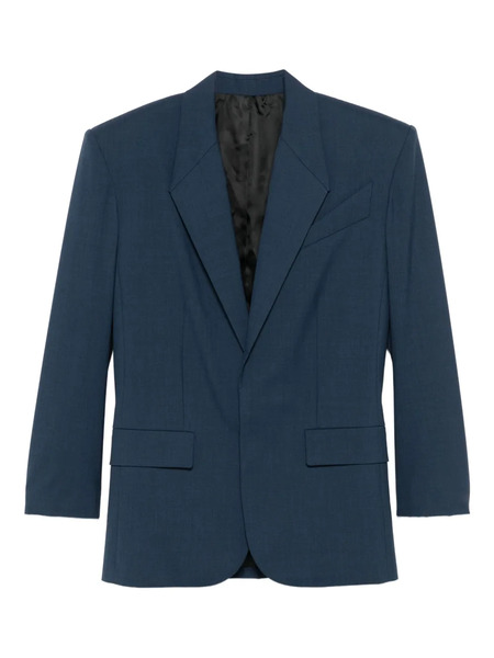  Mugler Single-breasted Wool Blazer - Blue 