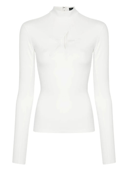  Mugler Star-cut High-neck Top - White 