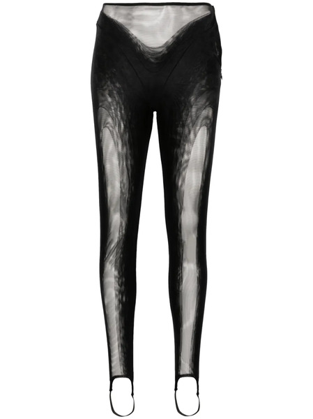  Mugler Stirrup Mesh Leggings - Black 