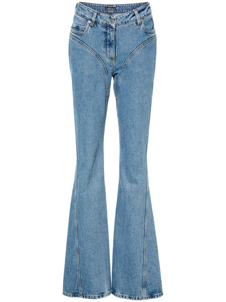  Mugler Washed Flared Jeans - Blue 