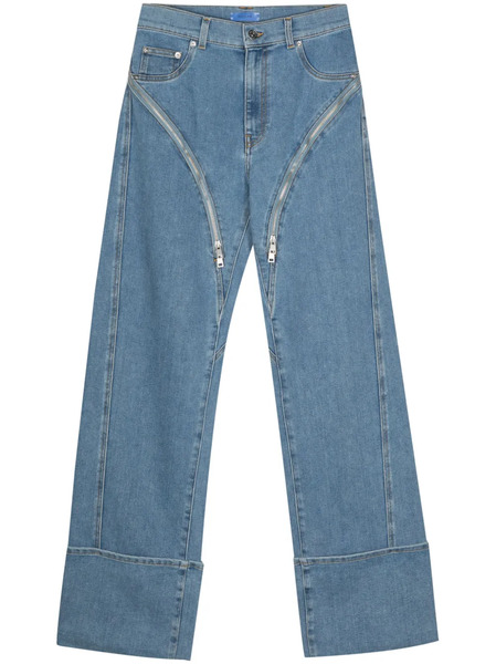  Mugler Zipped Wide-leg Jeans - Blue 