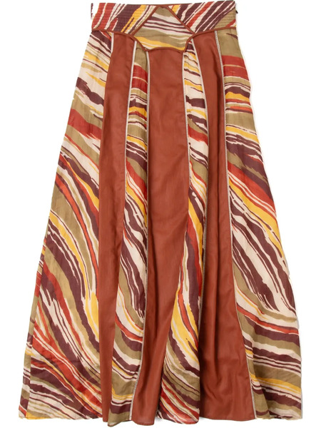 Muller Of Yoshiokubo Abstract-pattern Midi Skirt - Orange 