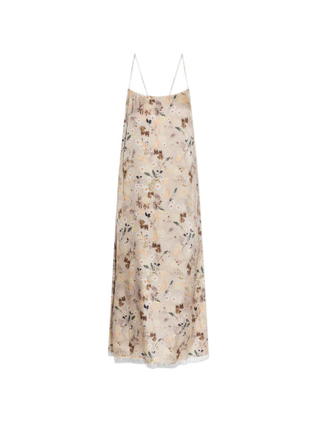  Munthe Barika Floral-print Midi Dress - Neutrals 