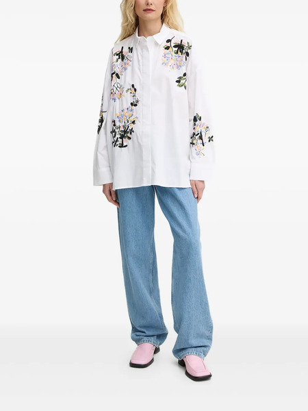  Munthe Beaded-floral Embellishment Shirt - White 