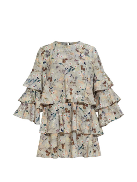  Munthe Brazos Ruffled Floral-print Mini Dress - Neutrals 