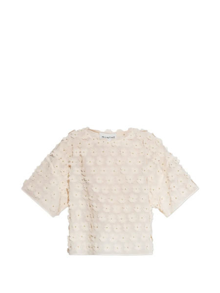  Munthe Floral-applique Blouse - Neutrals 