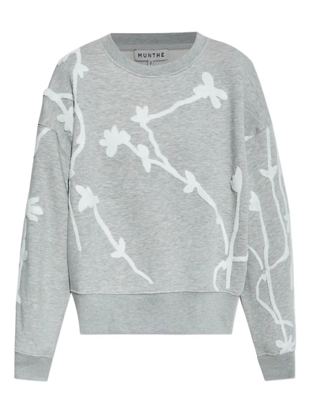  Munthe Floral-appliqué Sweatshirt - Grey 