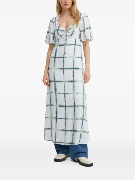  Munthe Grid-print Maxi Dress - White 