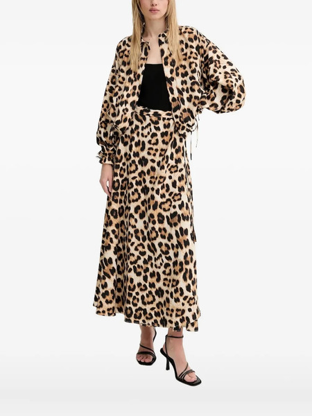  Munthe Leopard-print Ruffled Blouse - Neutrals 