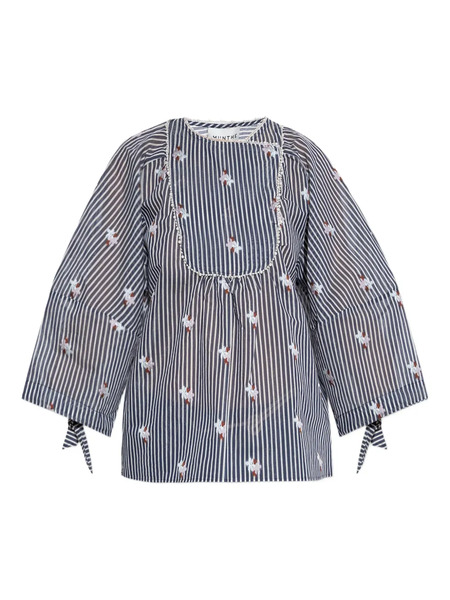  Munthe Organic Cotton-blend Blouse - Blue 