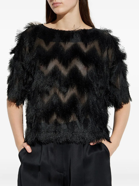  Munthe Rossi Fringed Blouse - Black 