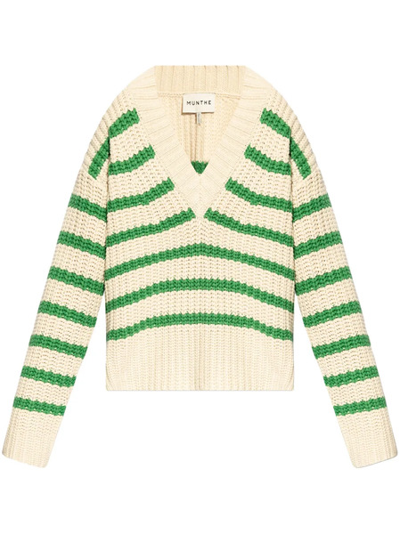  Munthe Striped Chunky-knit Jumper - Green 