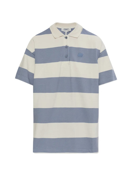  Munthe Striped Embroidered Polo Top - Blue 