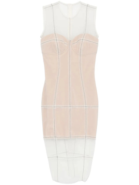  Murmur Figure Midi Dress - White 