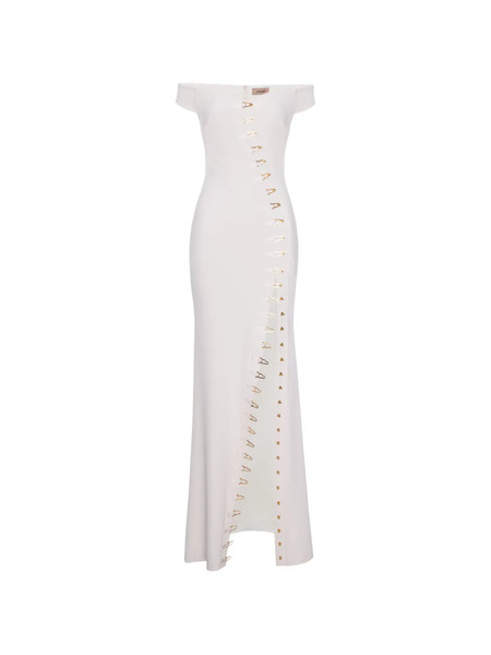  Murmur Off-shoulder Embellished Dress - White 
