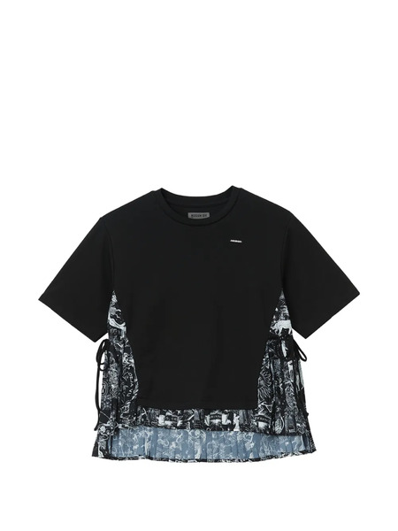  Musium Div. Bandana-print Panelled T-shirt - Black 