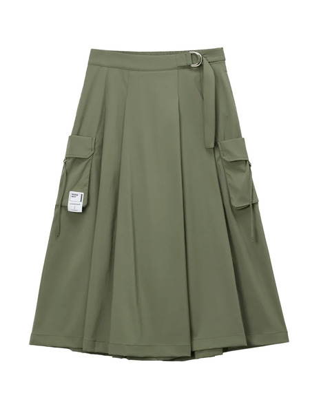  Musium Div. Belted Wide-leg Layered Trousers - Green 