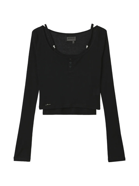  Musium Div. Buttoned Top - Black 
