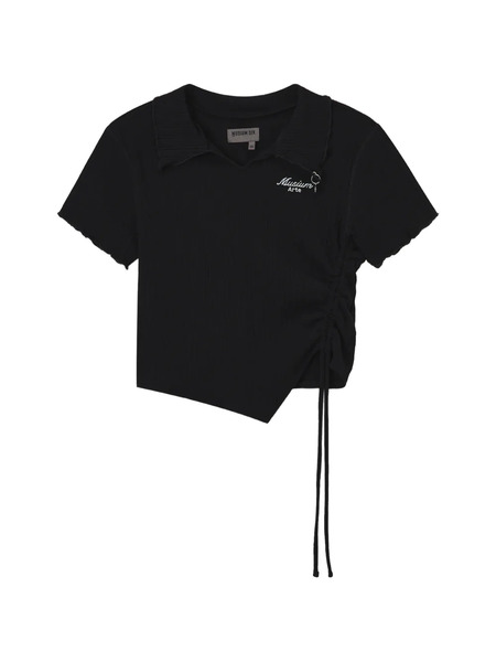  Musium Div. Drawstring Collar Top - Black 
