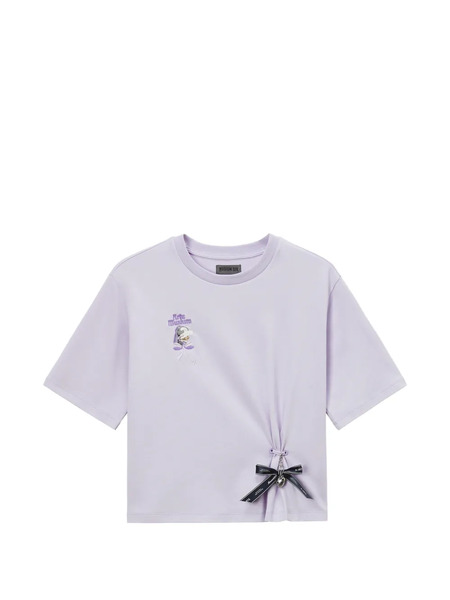  Musium Div. Logo-embroidered Bow-detail T-shirt - Purple 