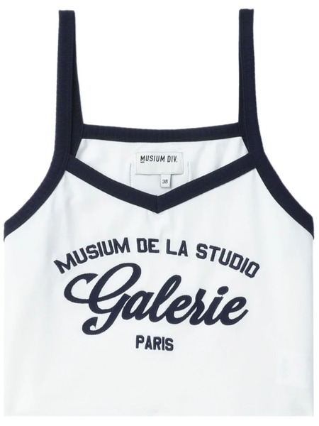  Musium Div. Logo-embroidered Cropped Tank Top - White 