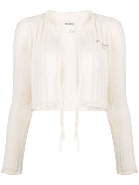  Musium Div. Logo-embroidered Ribbed Cardigan - Neutrals 